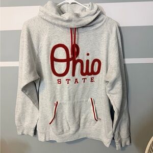 Ohio State Varsity Authentic Apparel Mock Neck Hoodie, Size Large